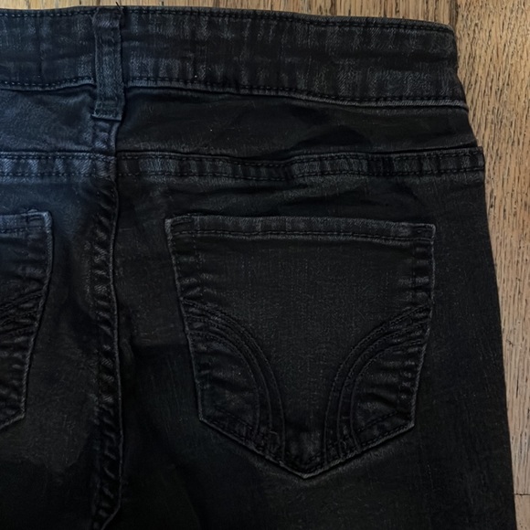 Hollister Destructed Super Skinny Black Stretch Jeans Jeggings 5R - Picture 8 of 13